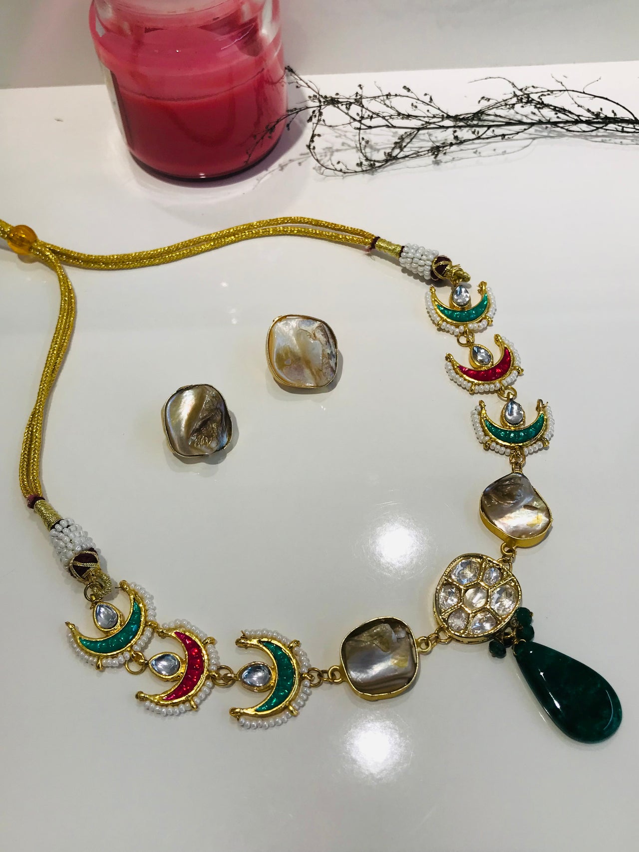 Mother Pearl Necklace Set