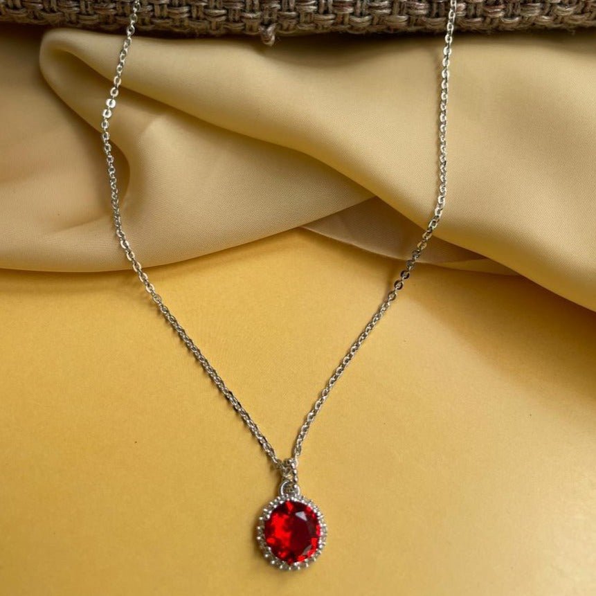 Ruby Solitaire Neck Chain Zayn Luxury Jewellery 