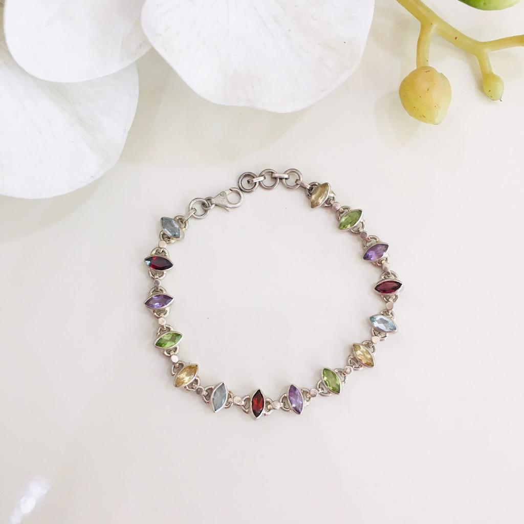 925 Natural Stone Silver Bracelet – Zayn