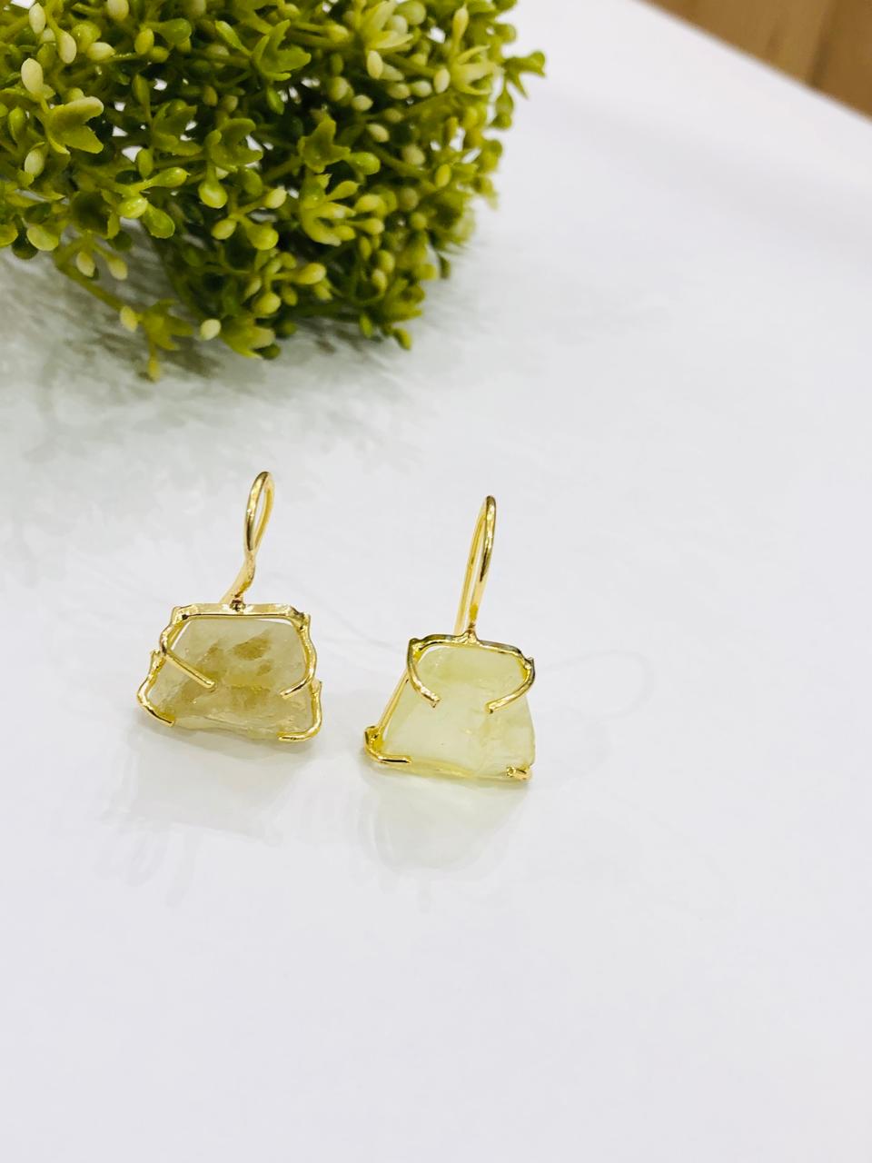 Yellow Stone Huck Earrings
