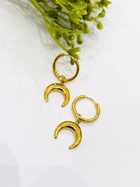 Thumbnail for Golden Moon Hoop Earrings