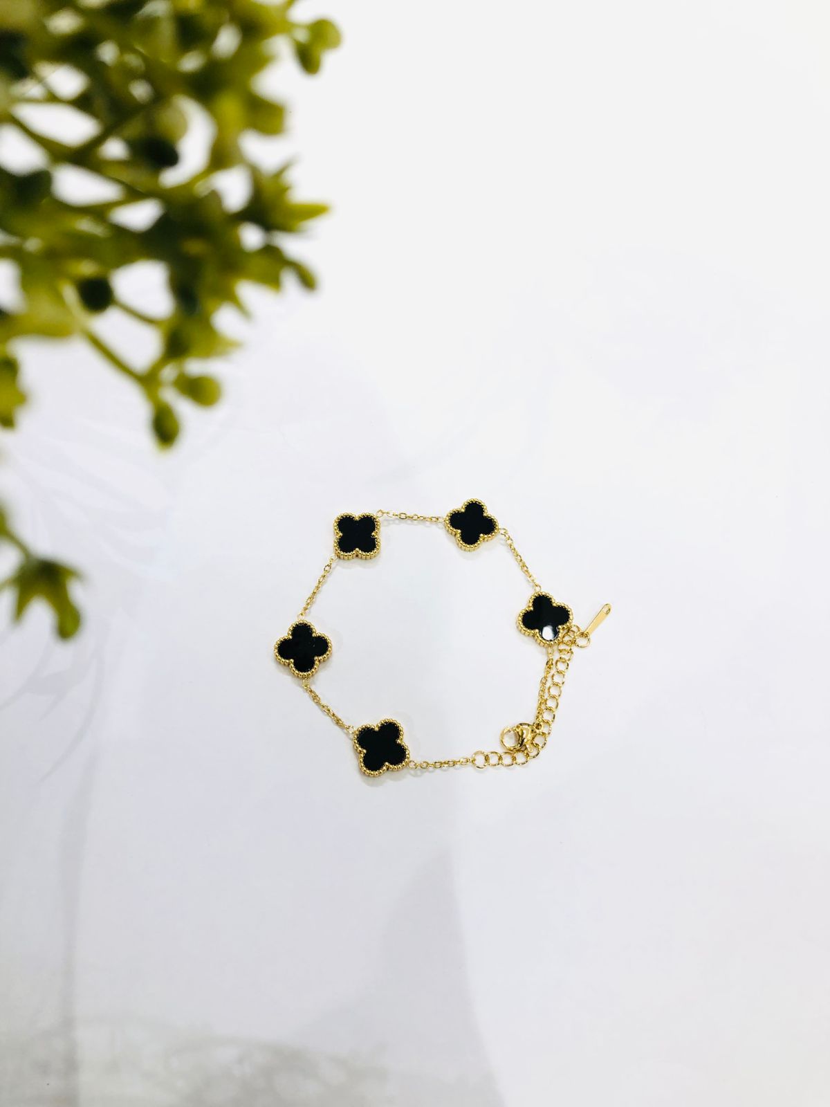 Black Flower Bracelet
