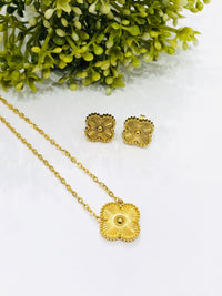 Thumbnail for Golden Flower Pendant Set