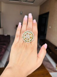 Thumbnail for Kundan Flower Ring