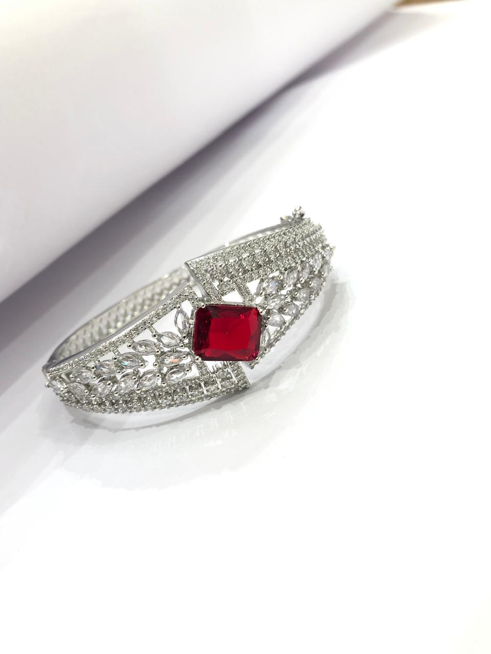 Red Stone Diamond Bracelet