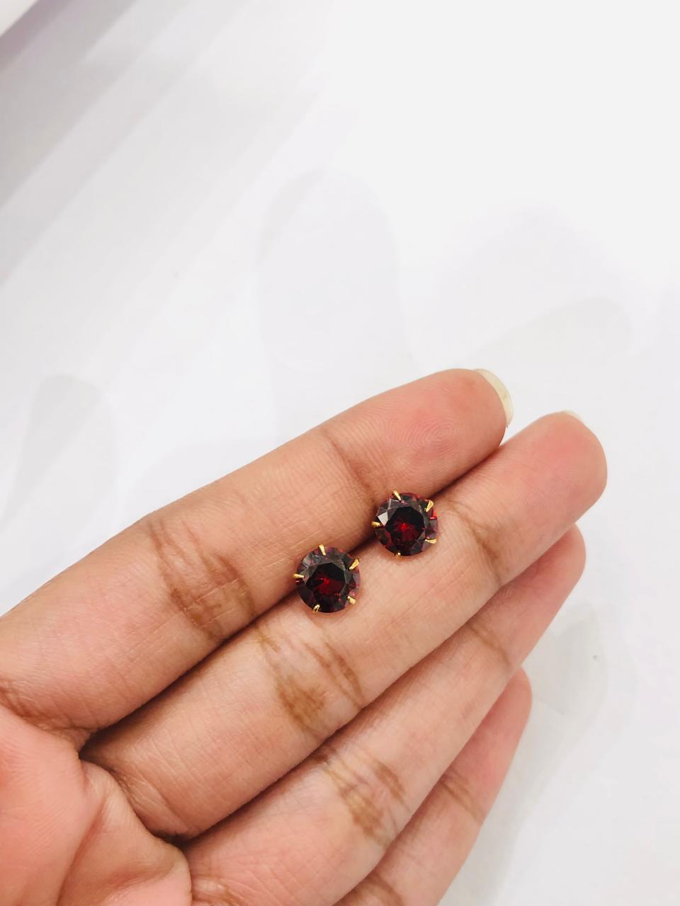 Red Gem Stone Earrings