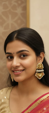 Thumbnail for Antique Laxmi Pearl Earrings