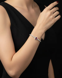 Thumbnail for 925 Silver Red Drop Tennis Bracelet