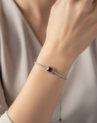 Thumbnail for 925 Silver Red Stone Tennis Bracelet