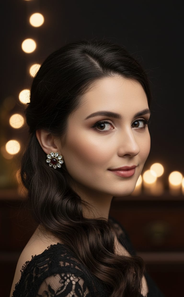 Purple Flower Earrings