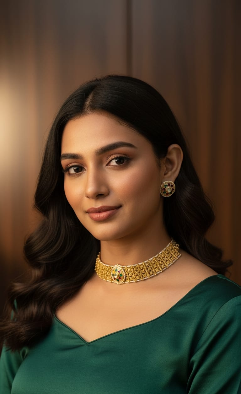 Satrangi Golden Necklace Set