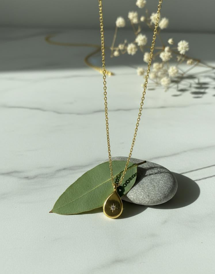 Golden Drop Stone Chain