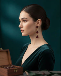 Thumbnail for Maroon Dangler Earrings