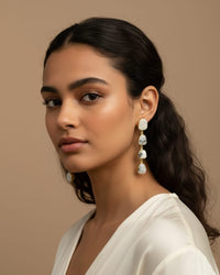 Thumbnail for Milky Stone Dangler Earrings