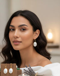 Thumbnail for Pearl Oval Earrings