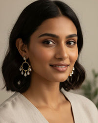 Thumbnail for White Crystal Drop Earrings