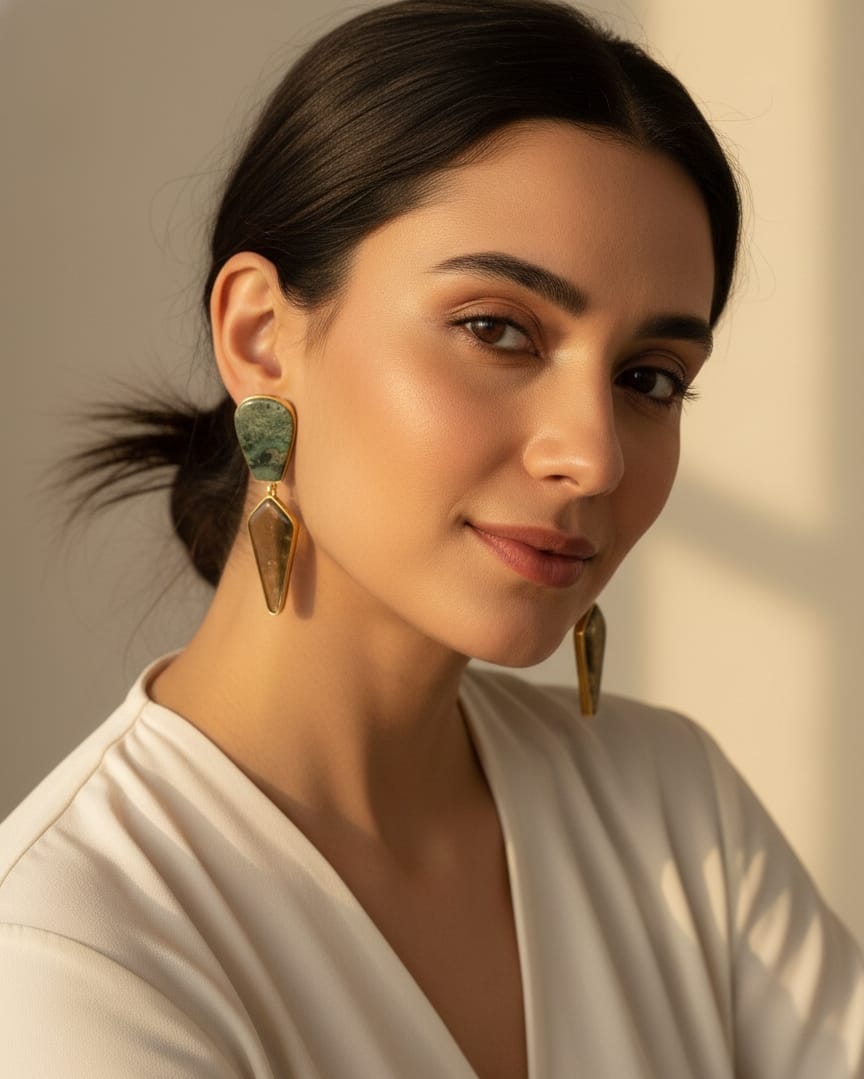 Brown Crystal Earrings
