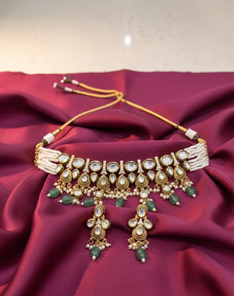 Kundan Mint Choker Set