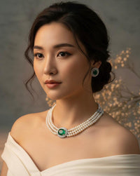 Thumbnail for Emerald Pearl Choker Set