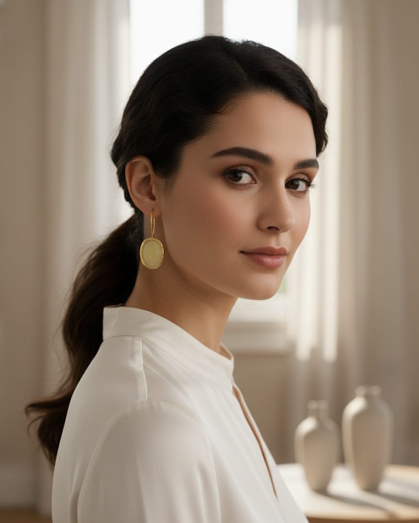 Sunlit Aura Oval Earrings