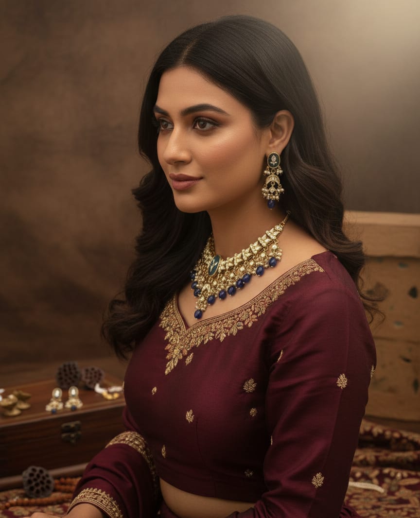 Neel Rani Kundan Necklace Set