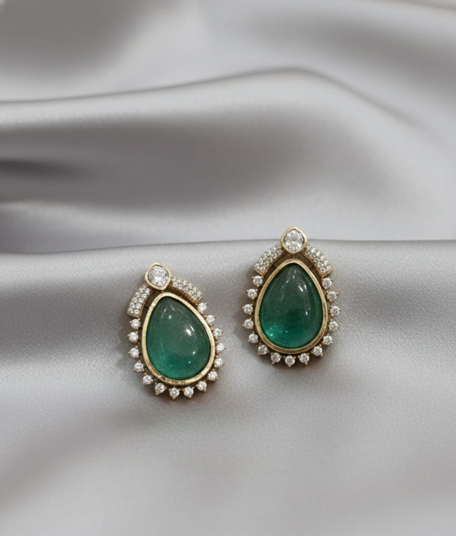Emerald Drop Shimmer Earrings
