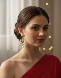 Thumbnail for Polki Dusky Pearl Earrings