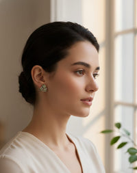 Thumbnail for Triangle Green Stone Earrings