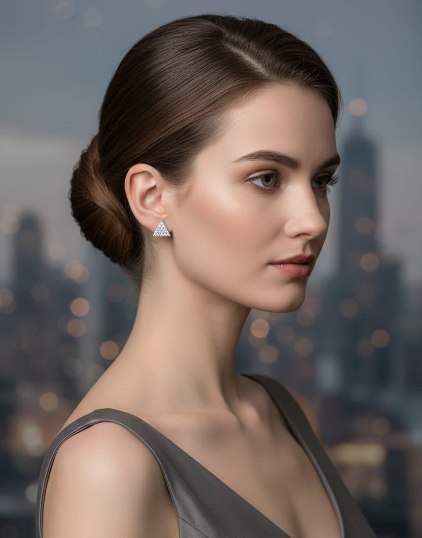 Shimmer Triangle Earrings