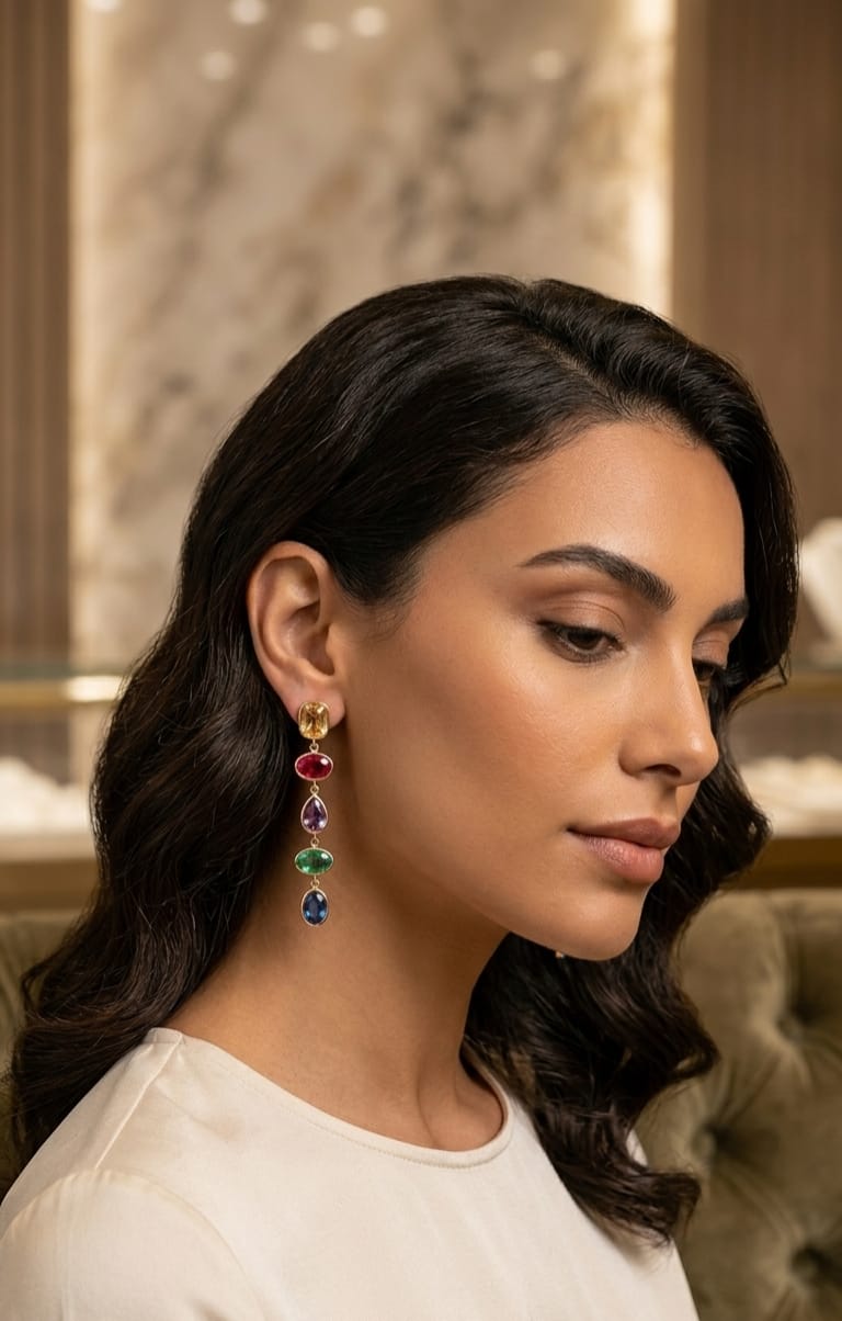 Multi Color Dangler Earrings