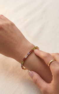 Thumbnail for Multi Stone Tennis Golden Bracelet