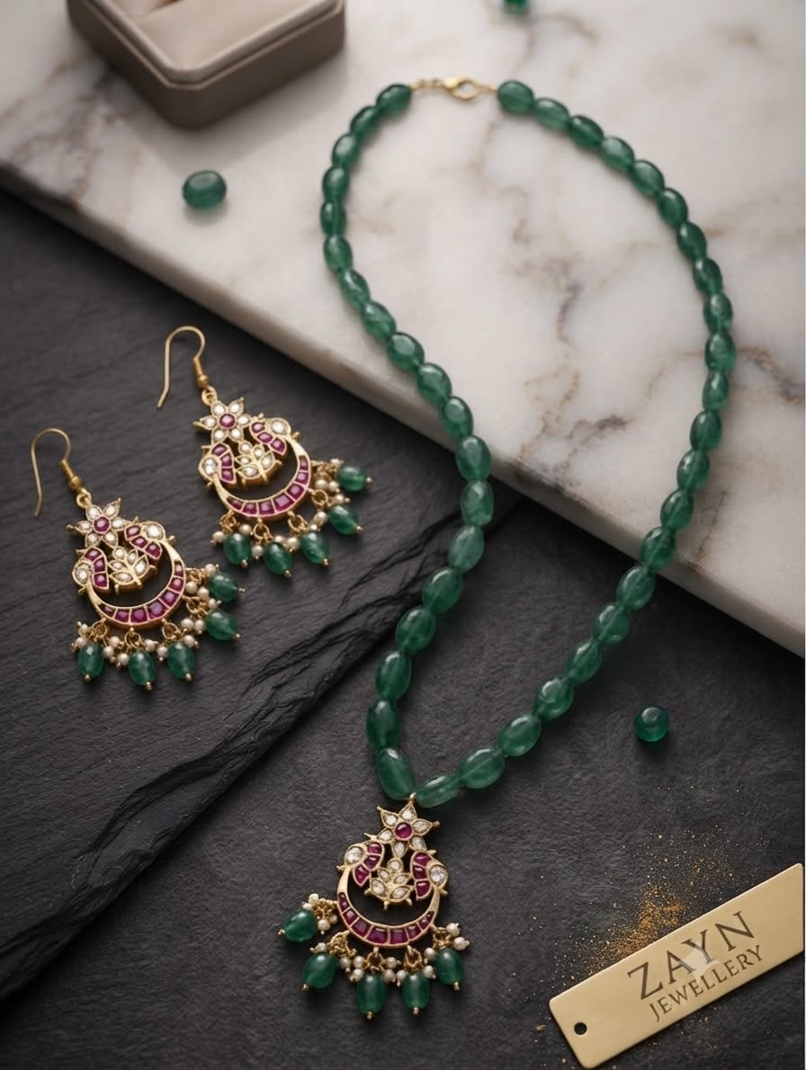 Kundan Ruby Mint Necklace