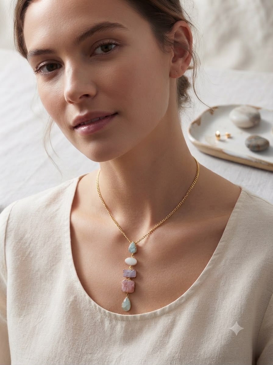 Multi Color Raw Stone Chain
