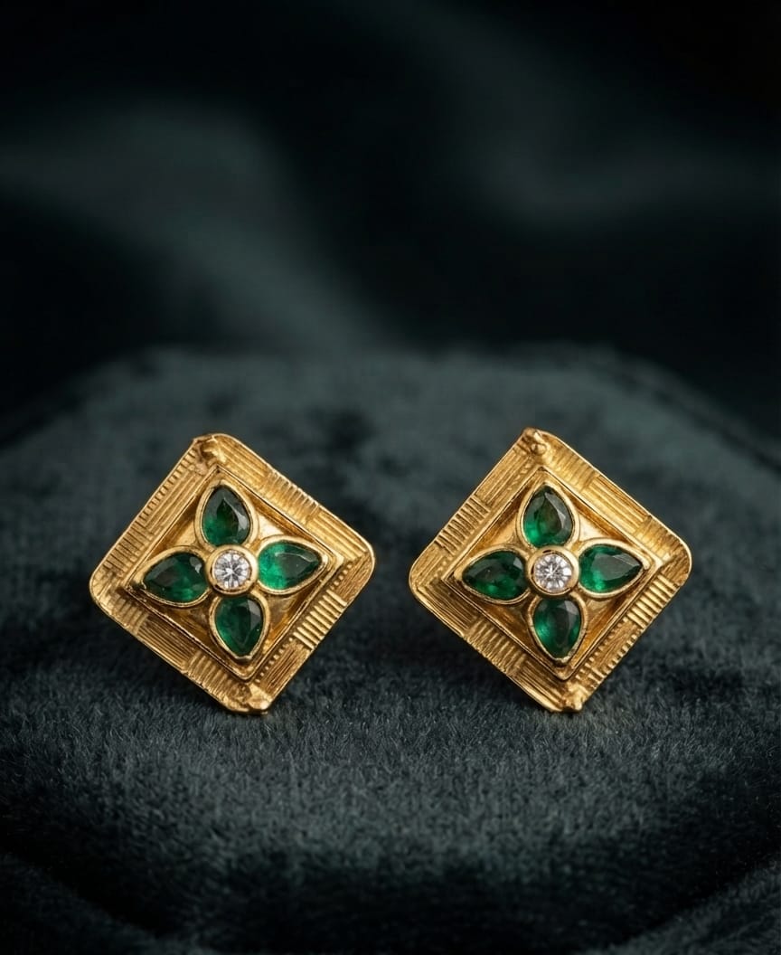Golden Diagonal Earrings