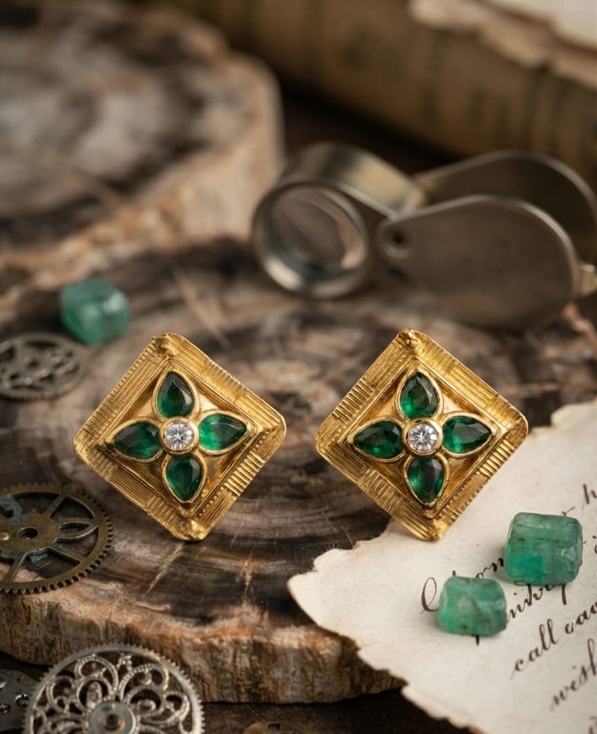 Golden Diagonal Earrings