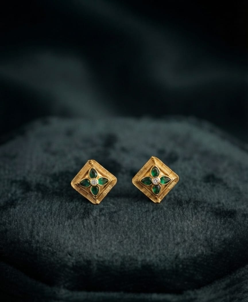 Golden Diagonal Earrings