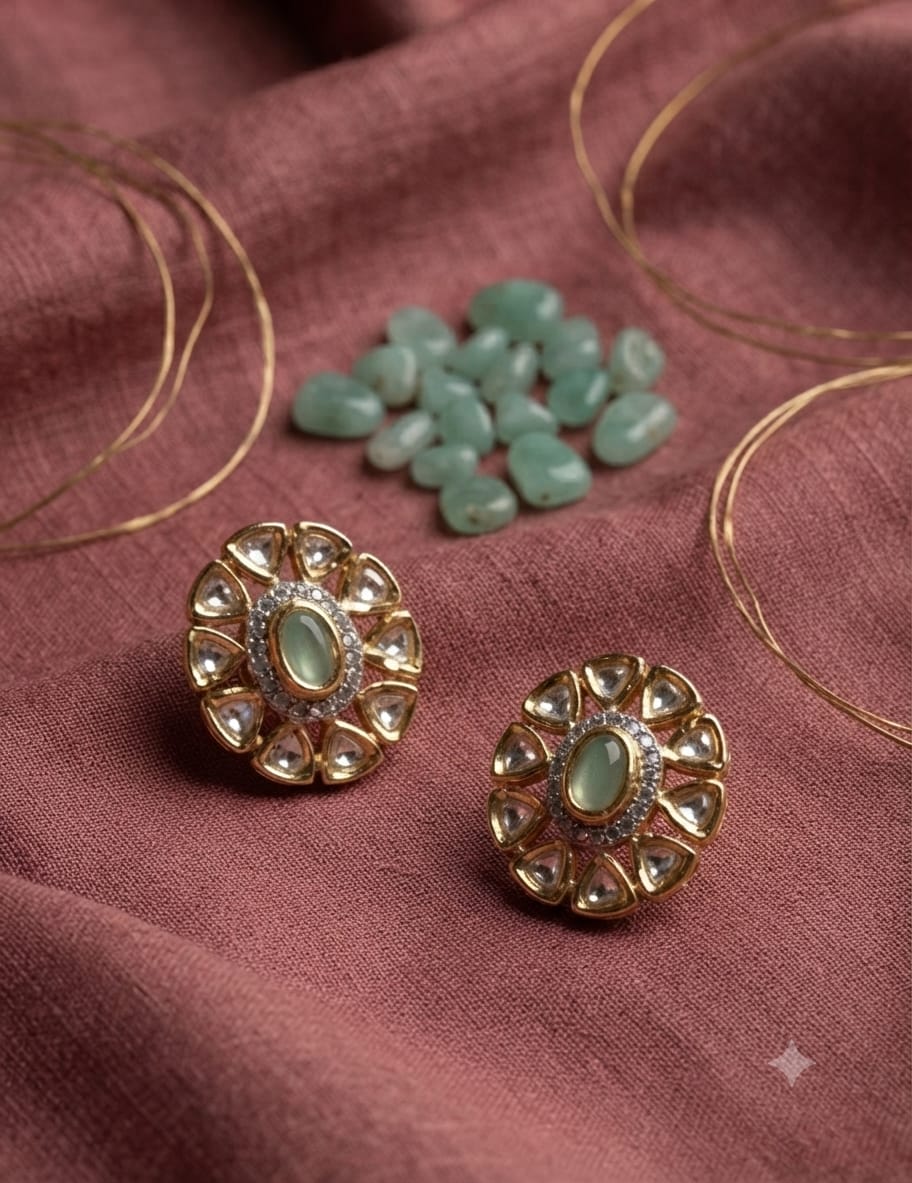 Mint Polki Earrings