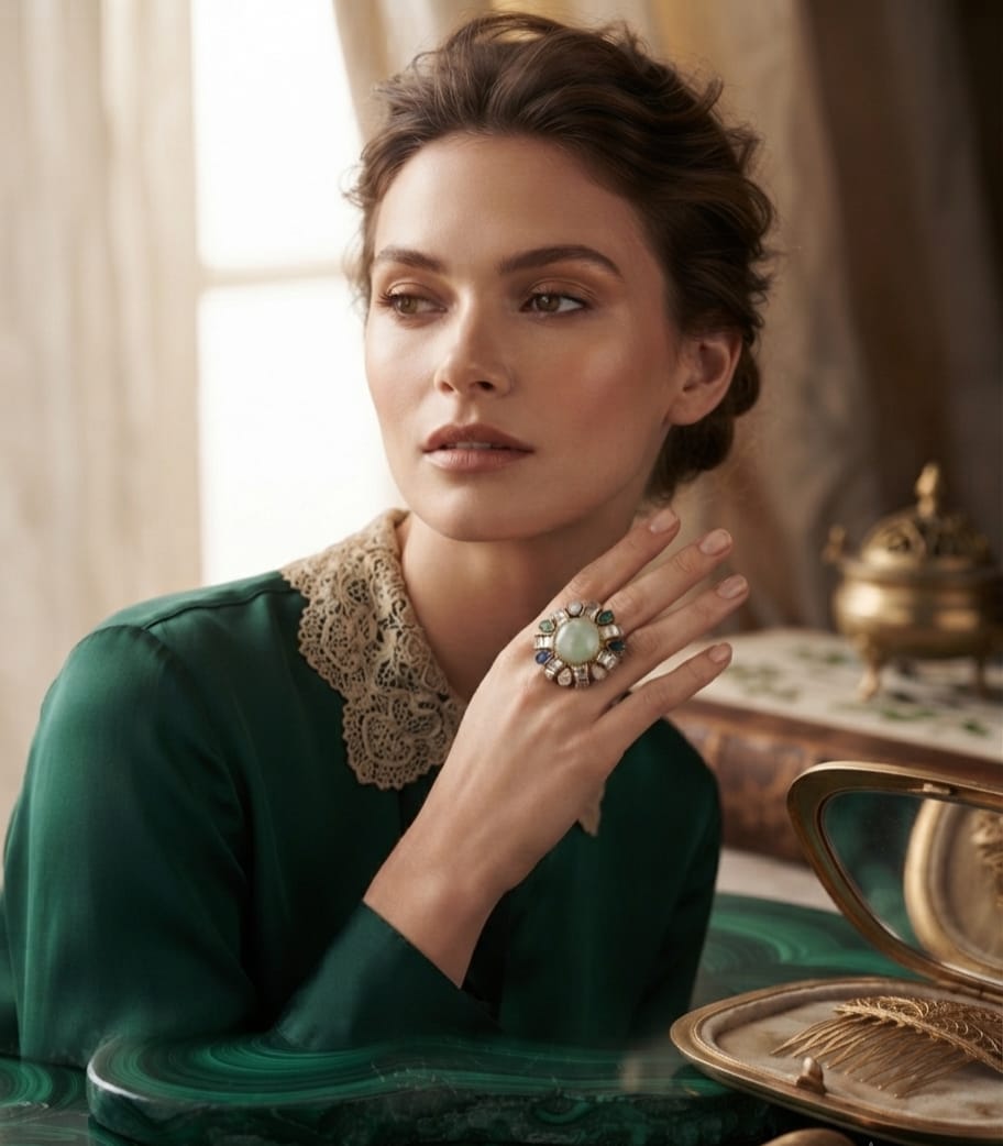 Mint Stone Baguette Ring