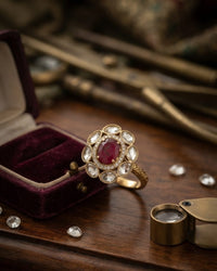 Thumbnail for Ruby Oval Polki Ring
