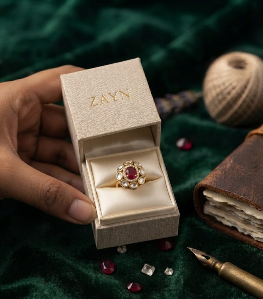 Ruby Oval Polki Ring