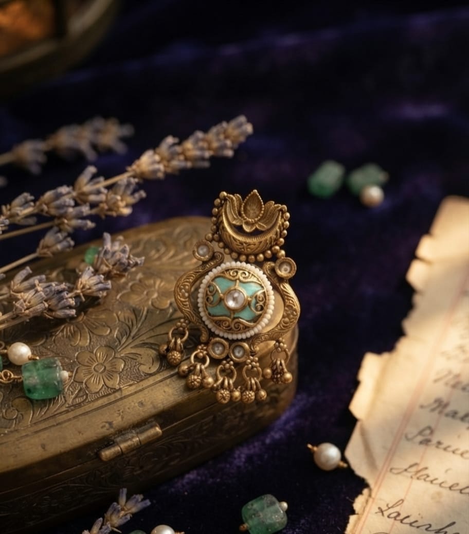 Antique Lotus Mint Ring