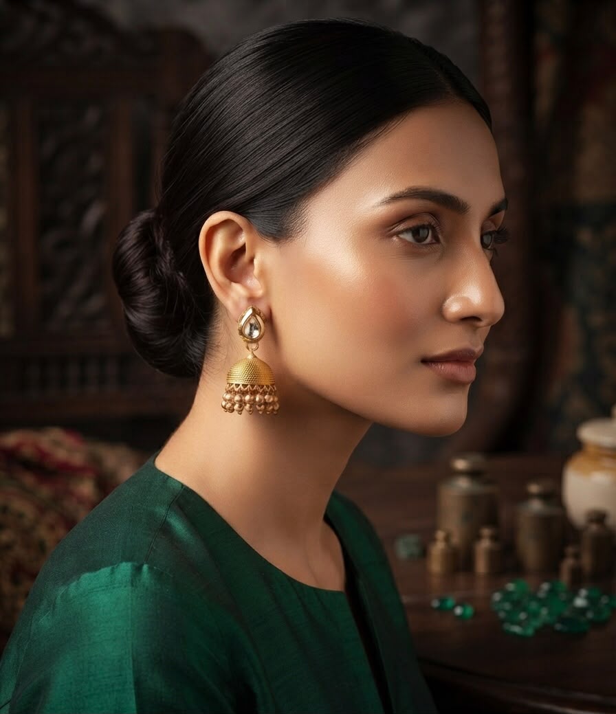 Kundan Jhumki Earrings