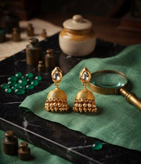 Thumbnail for Kundan Jhumki Earrings