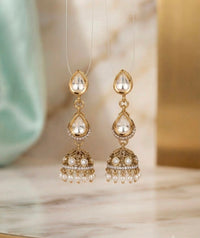 Thumbnail for Dull Gold Noor Earrings
