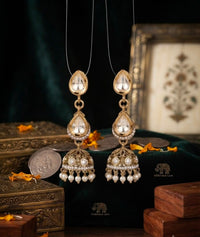 Thumbnail for Dull Gold Noor Earrings