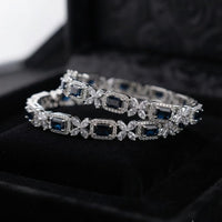 Thumbnail for Blue Stone Flower Bangle