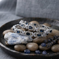 Thumbnail for Blue Stone Flower Bangle