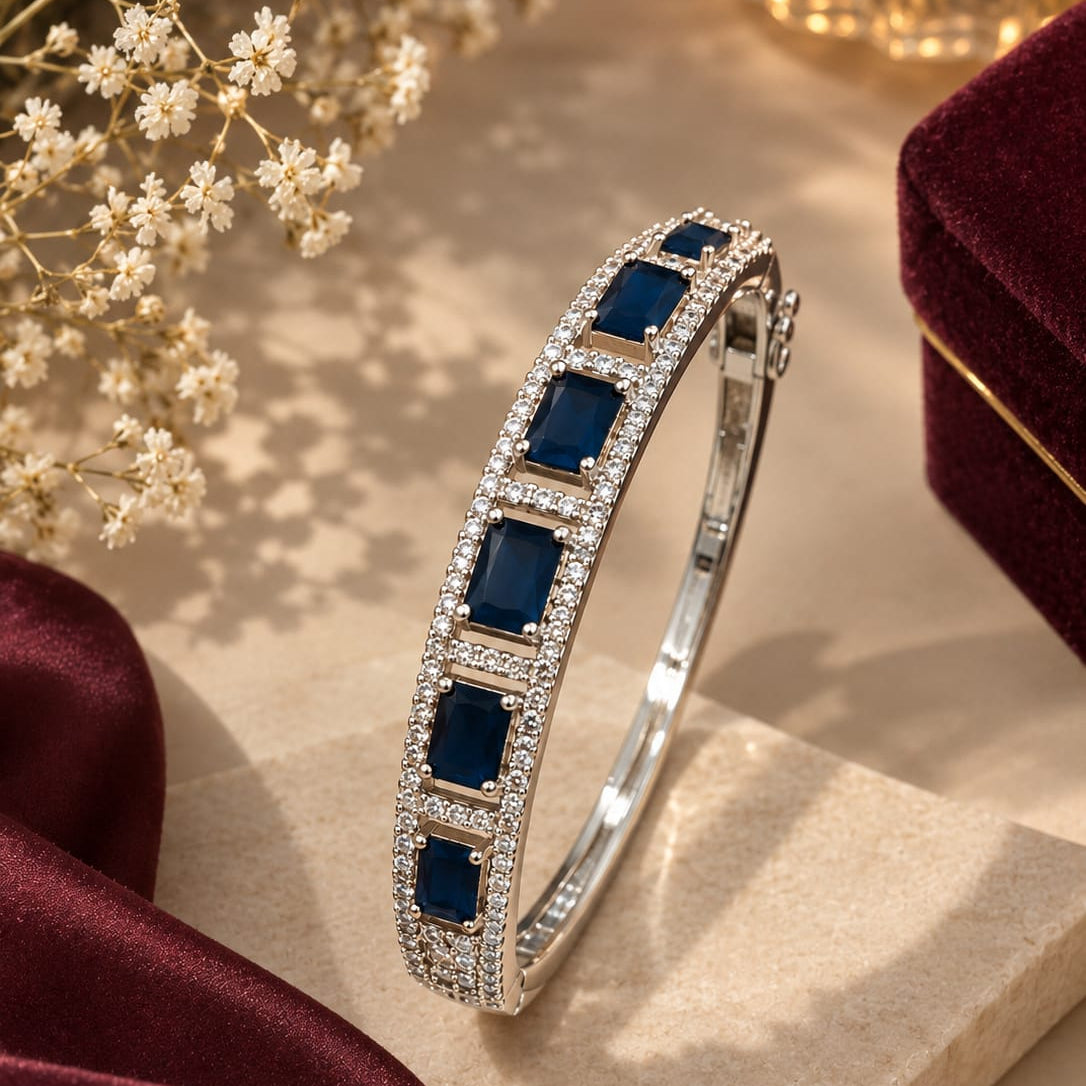 Rectangle Blue Diamond Bracelet