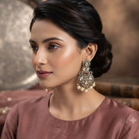 Thumbnail for Ruby Kundan Dull Earrings
