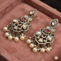 Thumbnail for Ruby Kundan Dull Earrings